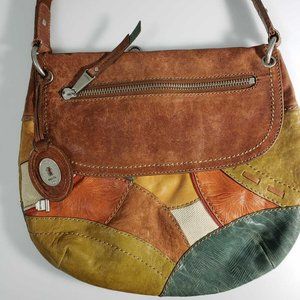 Fossil patchwork handbag